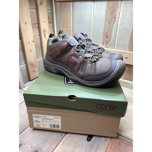 NEW NIB US12 KEEN Mens Circadia Vent Outdoor Hiking Shoe Bison/Potters Clay EU46